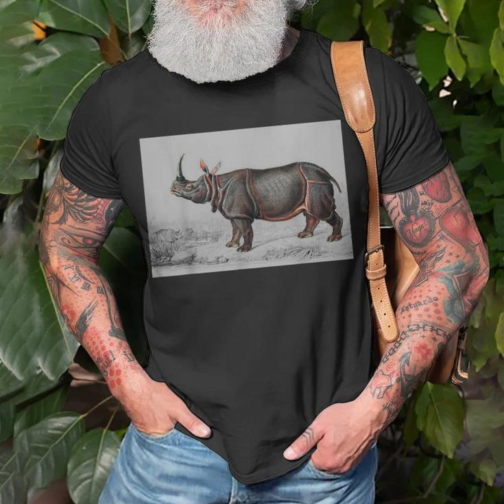 Rhino Indian Rhinoceros Rhino Lover Safari Rhinoceros Unisex T-Shirt Gifts for Old Men