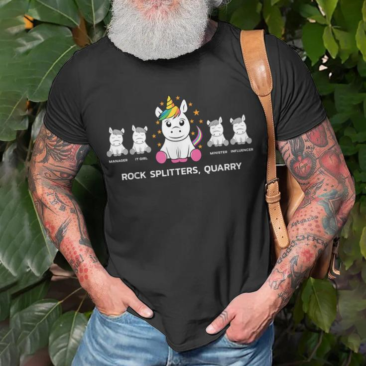 Rock Splitters Quarry Unicorn For Employees T-Shirt Gifts for Old Men