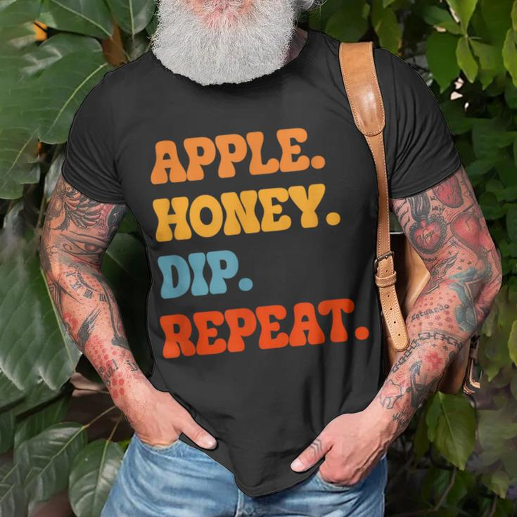 Rosh Hashanah Apple Honey Dip Repeat Jewish New Year Shofar T-Shirt Gifts for Old Men