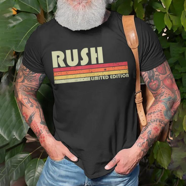 Rush Surname Funny Retro Vintage 80S 90S Birthday Reunion 90S Vintage Designs Funny Gifts Unisex T-Shirt Gifts for Old Men