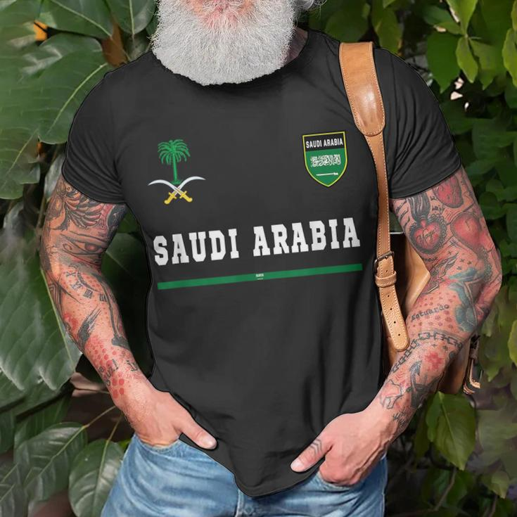 Saudi Arabia SportSoccer Jersey Flag Football Unisex T-Shirt Gifts for Old Men