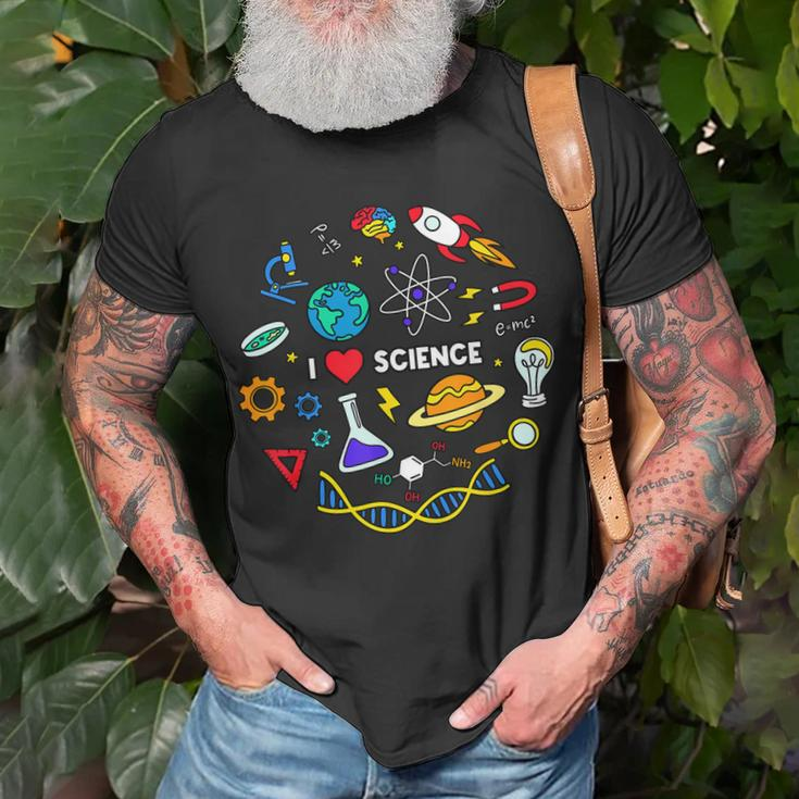 Science Lover Chemistry Biology Physics Love Science T-Shirt Gifts for Old Men