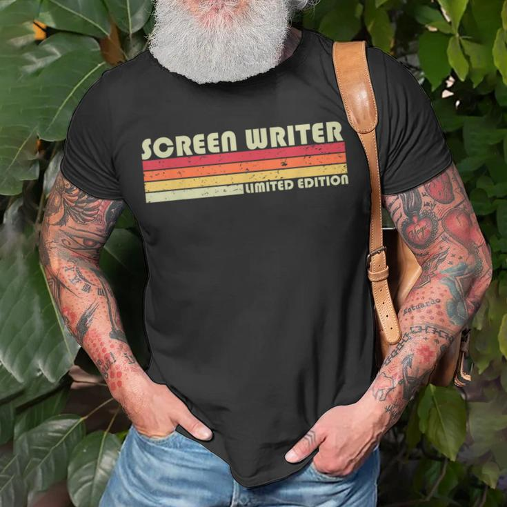 Screen Writer Job Title Profession Birthday Worker T-Shirt Gifts for Old Men