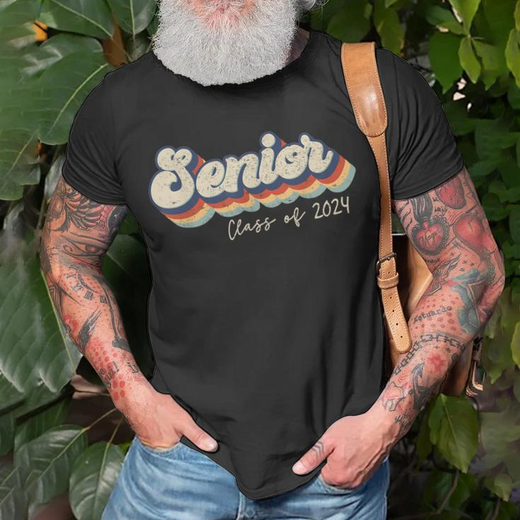 Senior 2024 Retro Class Of 2024 Seniors Graduation Vintage Unisex T-Shirt Gifts for Old Men