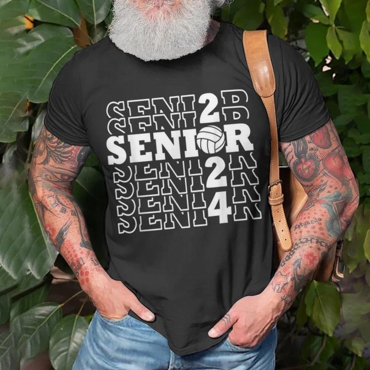 Senior Volleyball 2024 Class Of 2024 Seniors School Graduate Unisex T-Shirt Gifts for Old Men