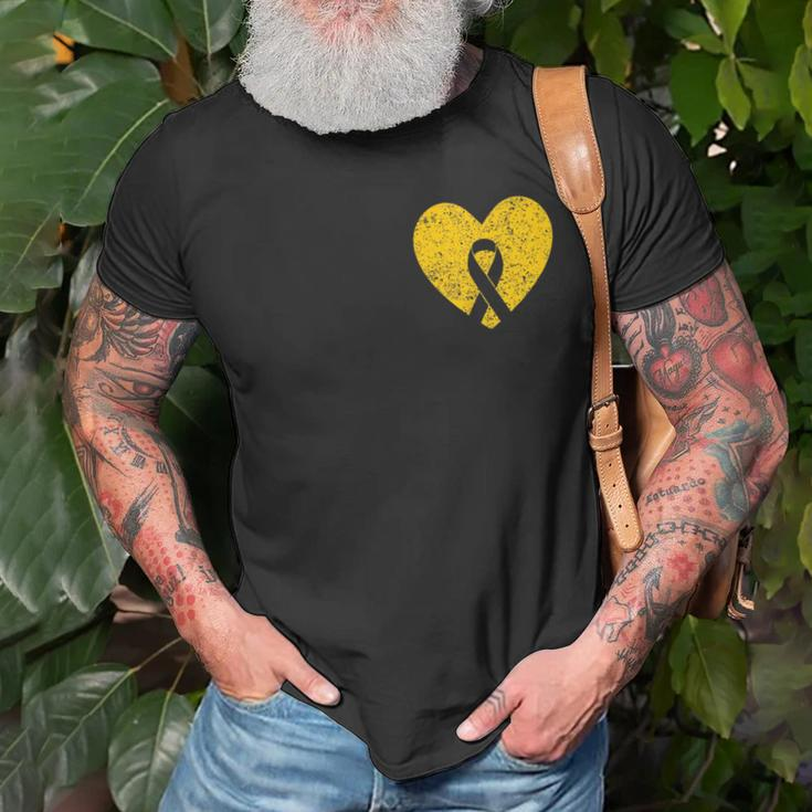 In September We Wear Gold Childhood Cancer Awareness Ribbon T-Shirt Gifts for Old Men