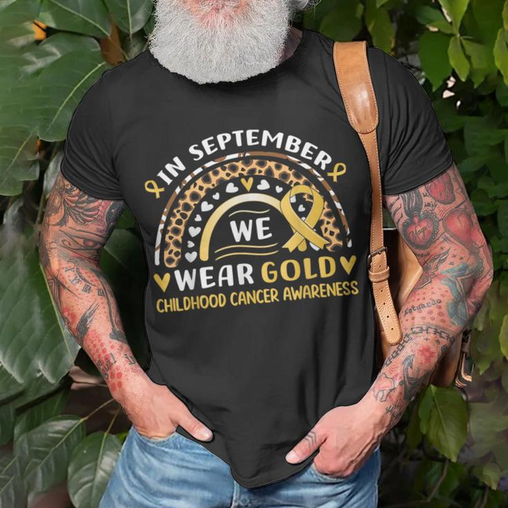 In September We Wear Gold Childhood Cancer Awareness T-Shirt Gifts for Old Men