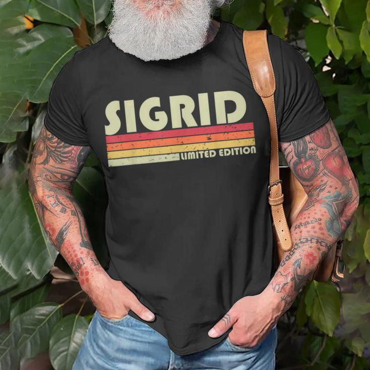 Sigrid Name Personalized Retro Vintage 80S 90S Birthday Unisex T-Shirt Gifts for Old Men