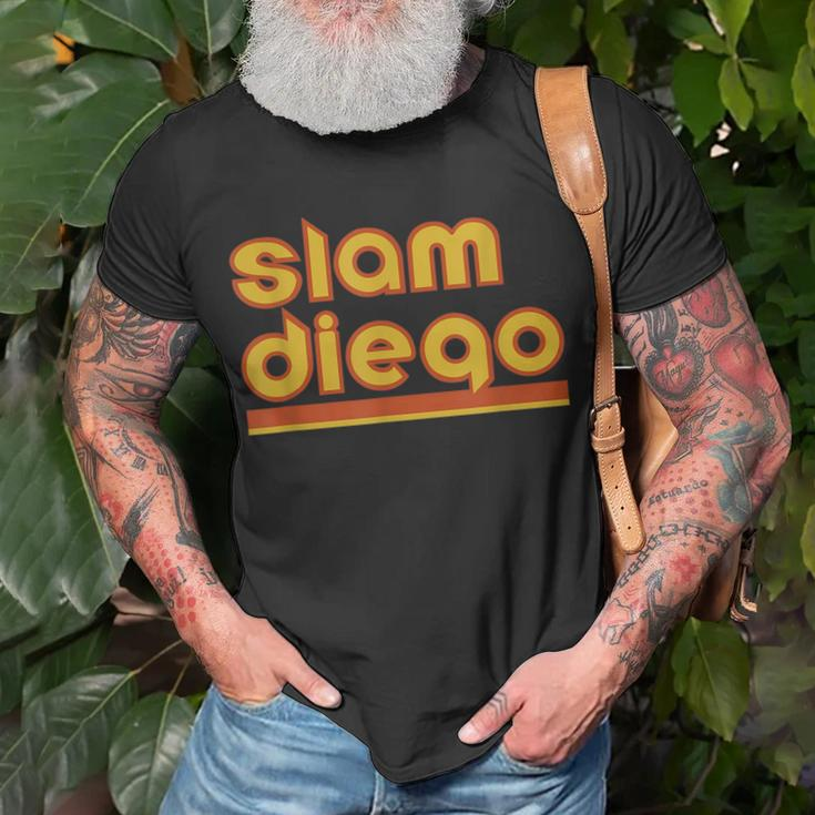 Slam Diego Funny Baseball Standard Baseball Funny Gifts Unisex T-Shirt Gifts for Old Men