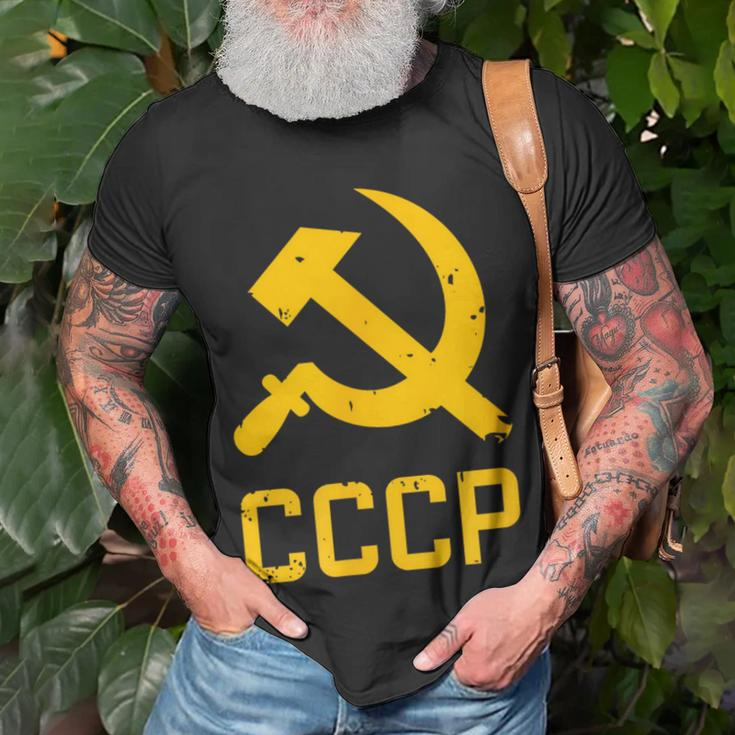 Soviet Union Hammer And Sickle Russia Communism Ussr Cccp T-Shirt Gifts for Old Men