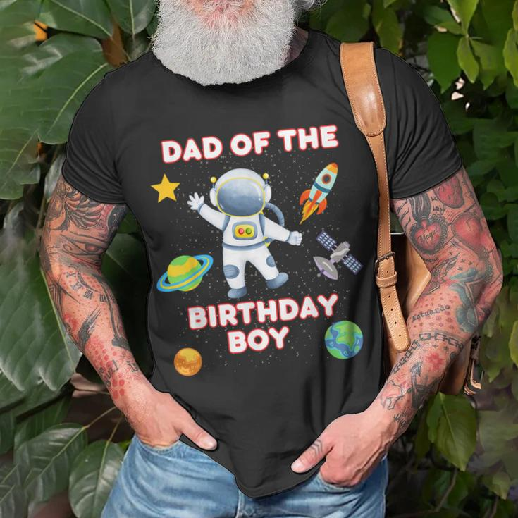 Space Astronaut Planets Birthday Theme Dad Of Birthday Boy Unisex T-Shirt Gifts for Old Men