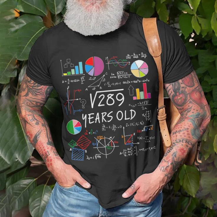 Square Root Of 289 17Th Birthday 17 Year Old Math Nerd Math Funny Gifts Unisex T-Shirt Gifts for Old Men