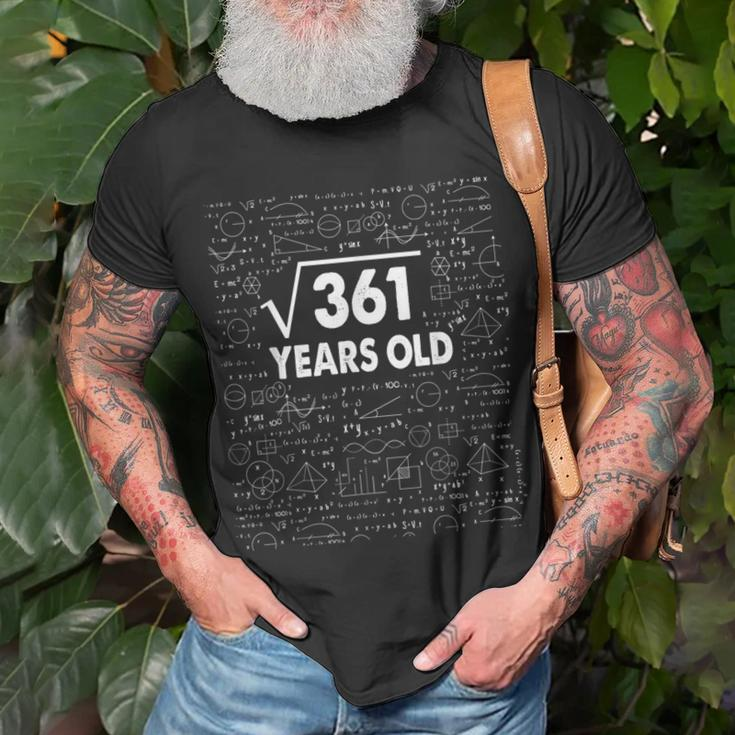 Square Root Of 361 19Th Birthday 19 Years Old Math Math Funny Gifts Unisex T-Shirt Gifts for Old Men
