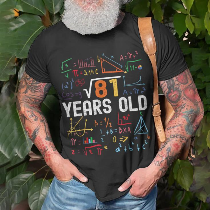 Square Root Of 81 9Th Birthday 9 Years Old Birthday Unisex T-Shirt Gifts for Old Men
