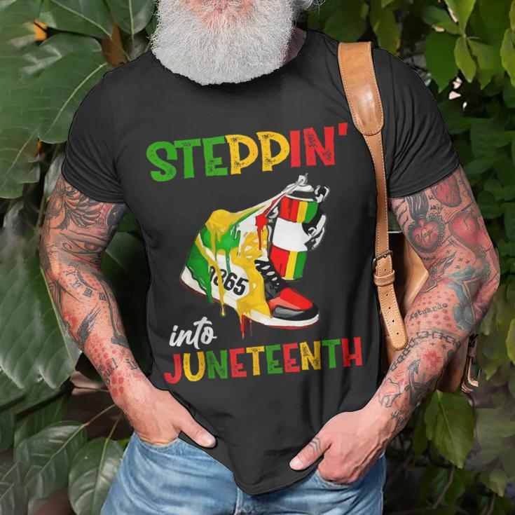 Stepping Into Junenth 1865 Pride Black African American Unisex T-Shirt Gifts for Old Men