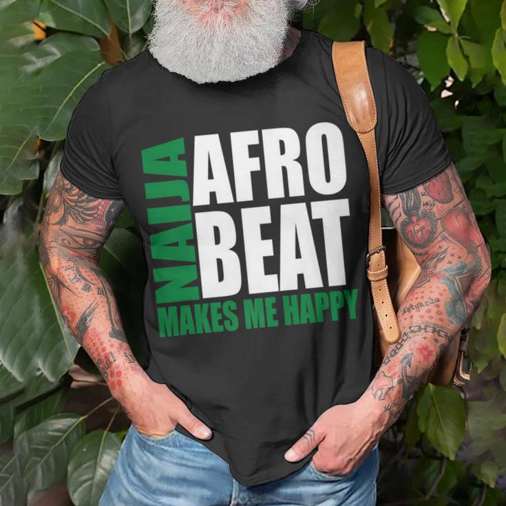 Storecastle Naija Afrobeat Makes Me Happy Nigerian Music T-Shirt Gifts for Old Men