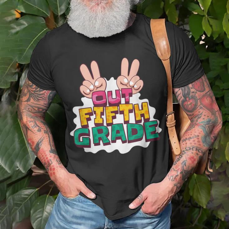 Straight Outta 5Th Grade Last Day Of School Fifth Grade Unisex T-Shirt Gifts for Old Men