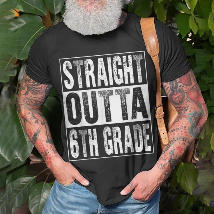 Straight Outta 6Th Grade Graduate Sixth Grade Graduation Unisex T-Shirt Gifts for Old Men