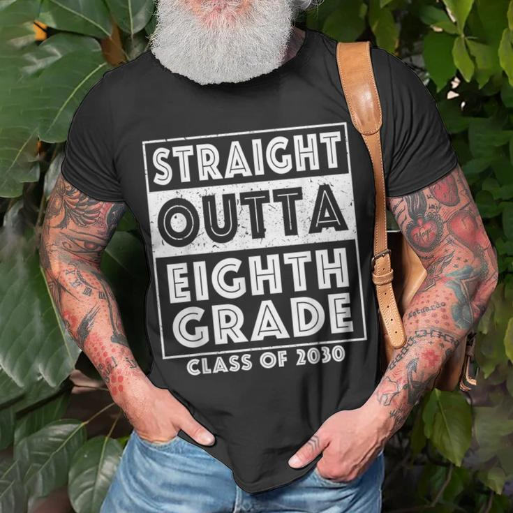 Straight Outta Eighth Grade Graduate Class Of 2030 8Th Grade Unisex T-Shirt Gifts for Old Men