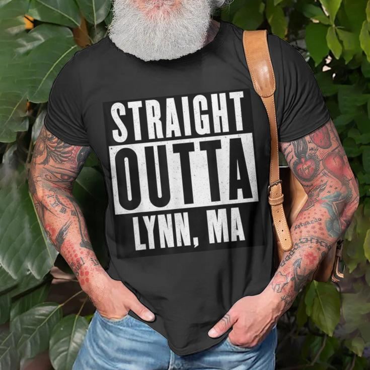 Straight Outta Massachusetts Lynn Home T-Shirt Gifts for Old Men
