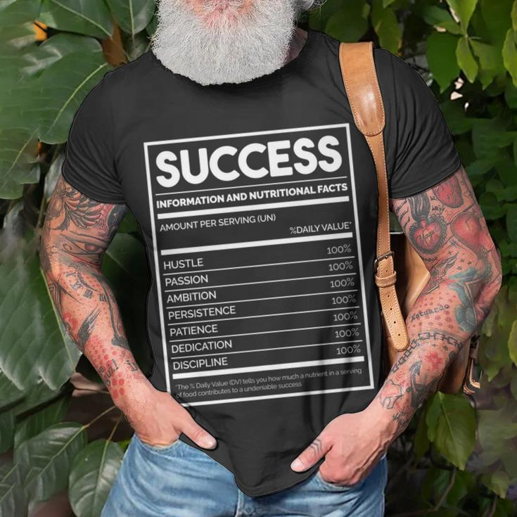 Success Information And Nutritional Facts Hustle Passion T-Shirt Gifts for Old Men