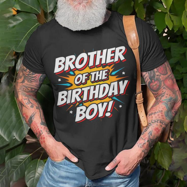 Superhero Party Comics Birthday Brother Of Birthday Boy Funny Gifts For Brothers Unisex T-Shirt Gifts for Old Men