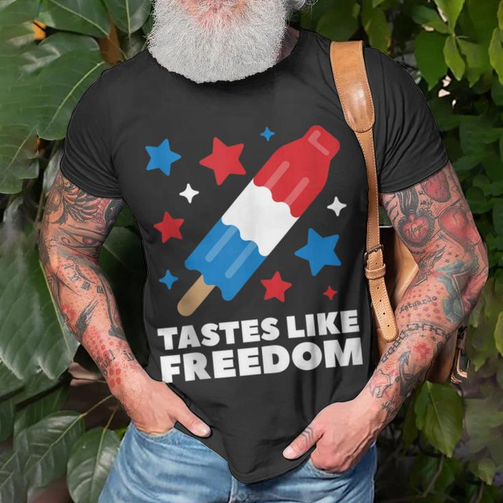 Tastes Like Freedom Icecream Ice Pop 4Th Of July T-Shirt Gifts for Old Men