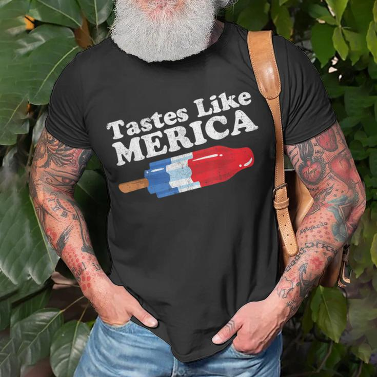 Tastes Like Merica Funny Popsicle 4Th Of July Retro 80S Gift Unisex T-Shirt Gifts for Old Men