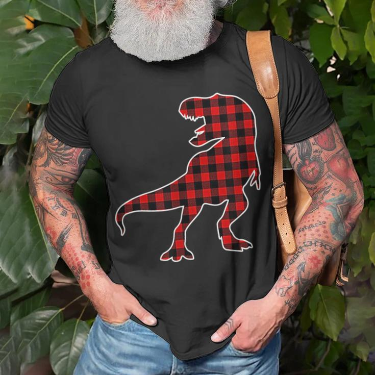 Th Dinosaur Red Buffalo Plaid Costume Dinosaur Lover Gift Gifts For Buffalo Lovers Funny Gifts Unisex T-Shirt Gifts for Old Men