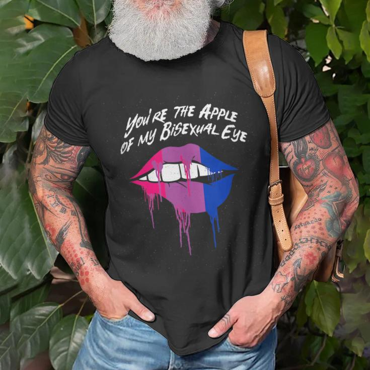 The Apple Of My Bisexual Eye Bi Couples Bi Pride Lovers Unisex T-Shirt Gifts for Old Men