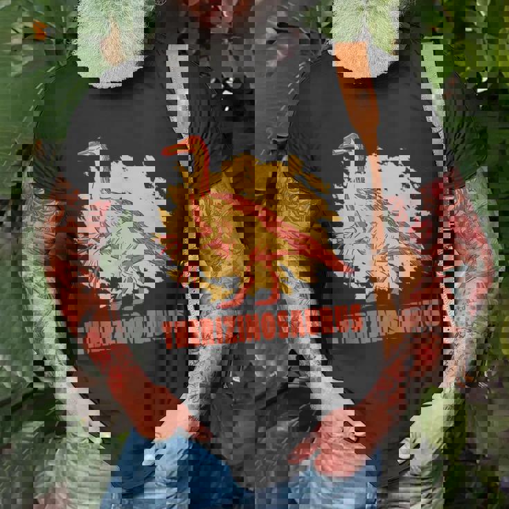 Therizinosaurus Scary Dinosaur Mr Mitts Unisex T-Shirt Gifts for Old Men Therizinosaurus Scary Dinosaur Mr Mitts Unisex T-Shirt Gifts for Old Men