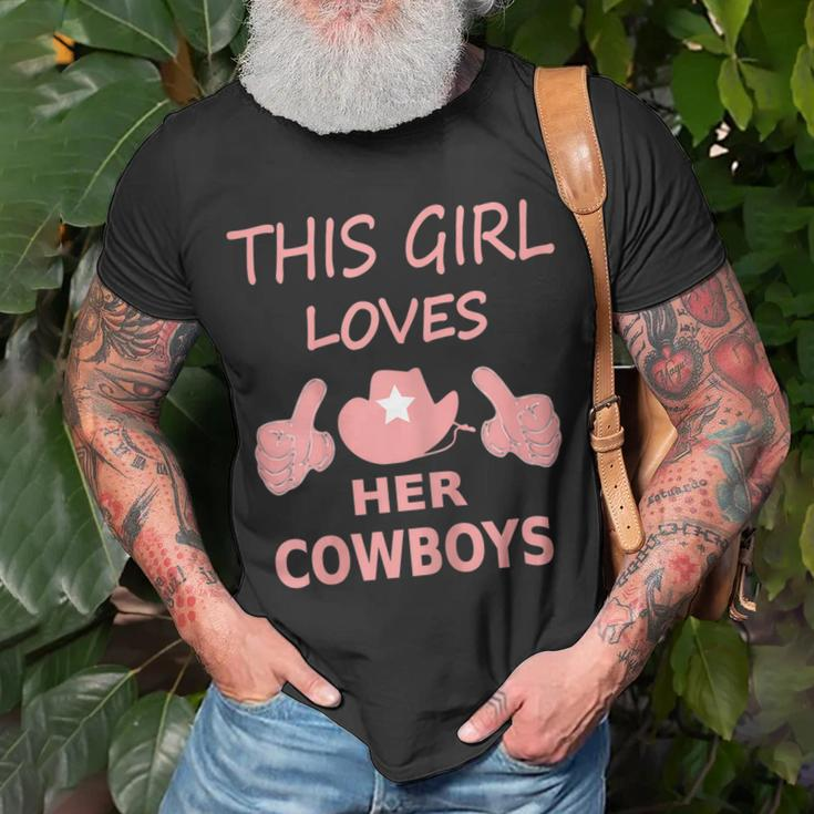 This Girl Loves Her Cowboys Cute Football Cowgirl Unisex T-Shirt Gifts for Old Men