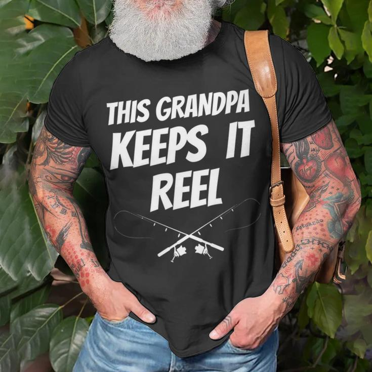 This Grandpa Keeps It Reel Funny Unisex T-Shirt Gifts for Old Men