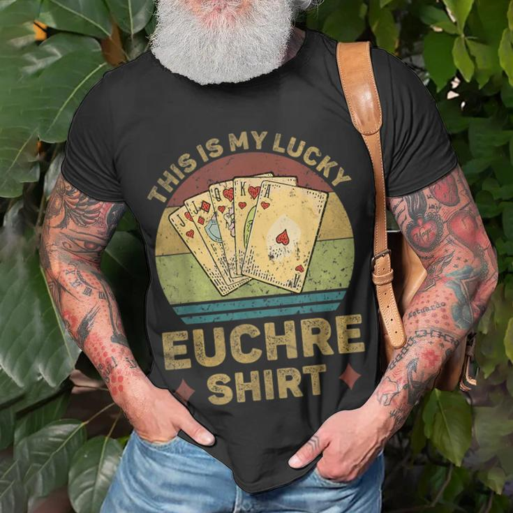 This Is My Lucky Euchre Vintage Funny Euchre Card Game Unisex T-Shirt Gifts for Old Men