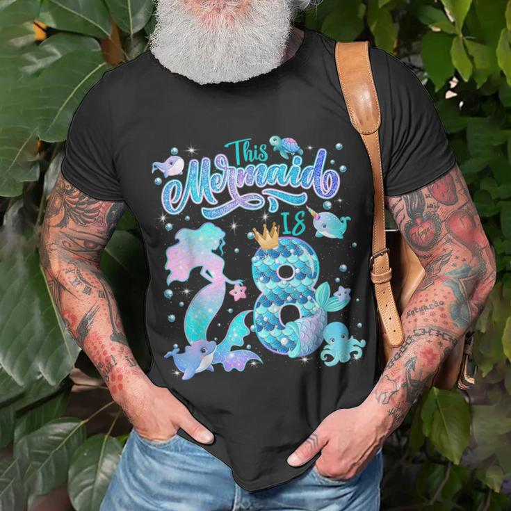 This Mermaid Birthday Girl 8 Year Old 8Th Birthday Mermaid Unisex T-Shirt Gifts for Old Men