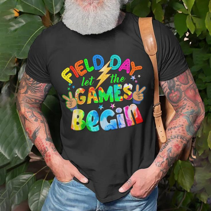 Tie Dye Funny Let The Games Begin Retro Field Day 2023 Unisex T-Shirt Gifts for Old Men