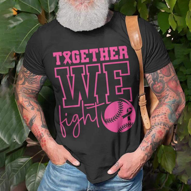 Together We Fight Softball Breast Cancer Awareness T-Shirt Gifts for Old Men