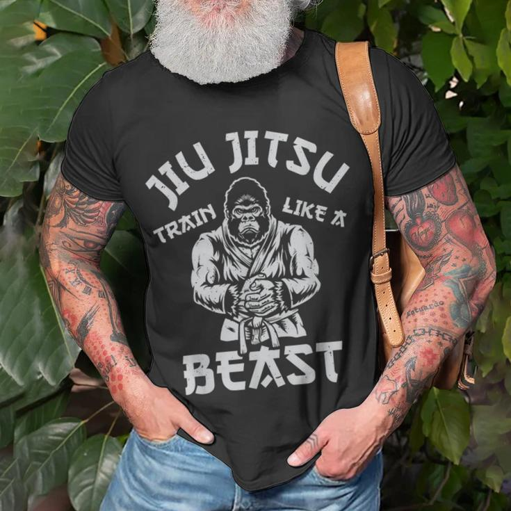 Train Like A Beast Brazilian Bjj Jiu Jitsu Jew Jitsu T-Shirt Gifts for Old Men