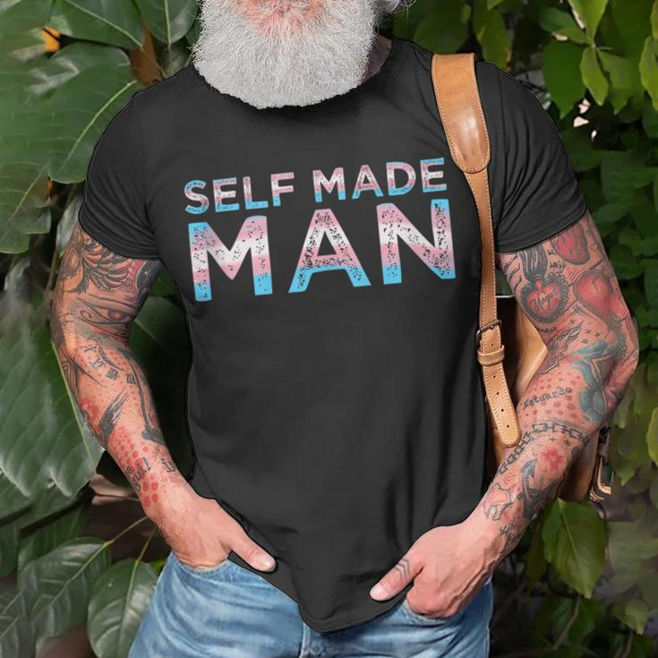 Trans Self Made Man Ftm Transgender Flag Support Lgbtq Gifts Unisex T-Shirt Gifts for Old Men