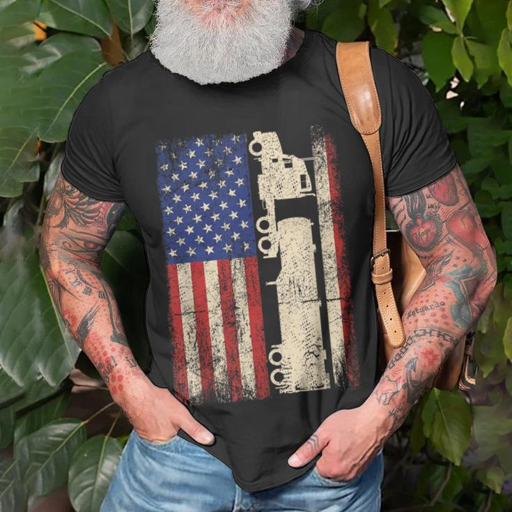 Truck Driver Usa American Flag Patriotic Trucker Men T-Shirt Gifts for Old Men