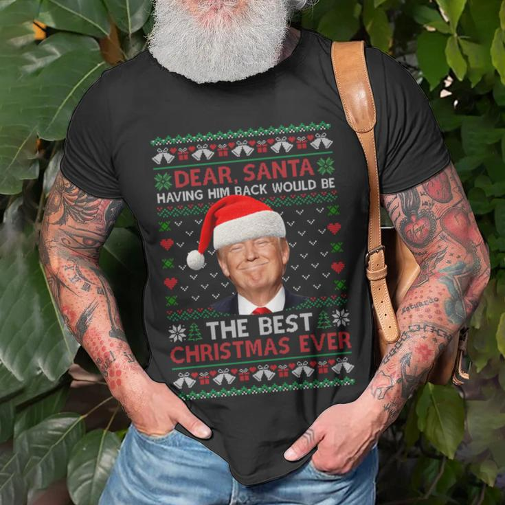 Trump Back Would Be The Best Christmas Ever Ugly Sweater Pjs T-Shirt Gifts for Old Men