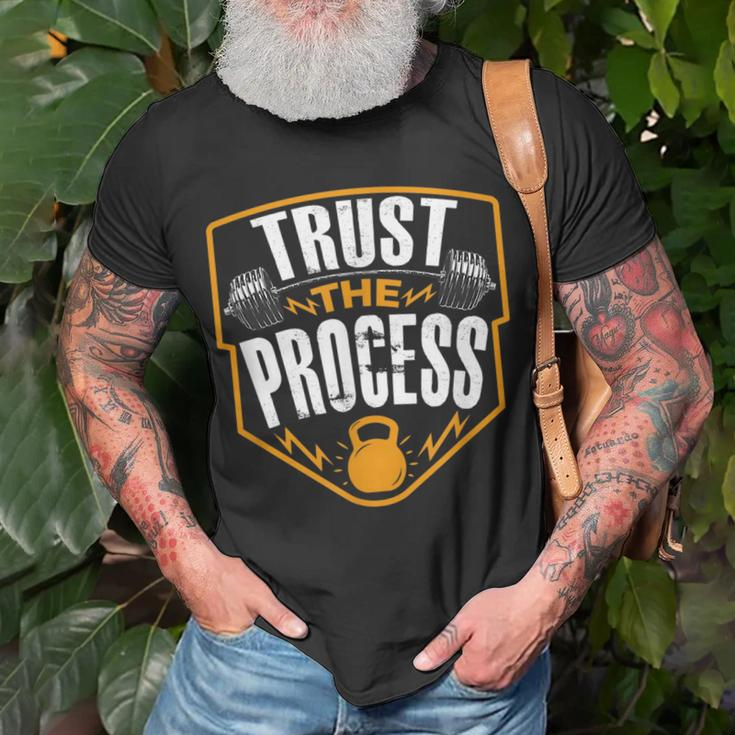 Trust The Process Motivational Quote Gym Workout Graphic Unisex T-Shirt Gifts for Old Men