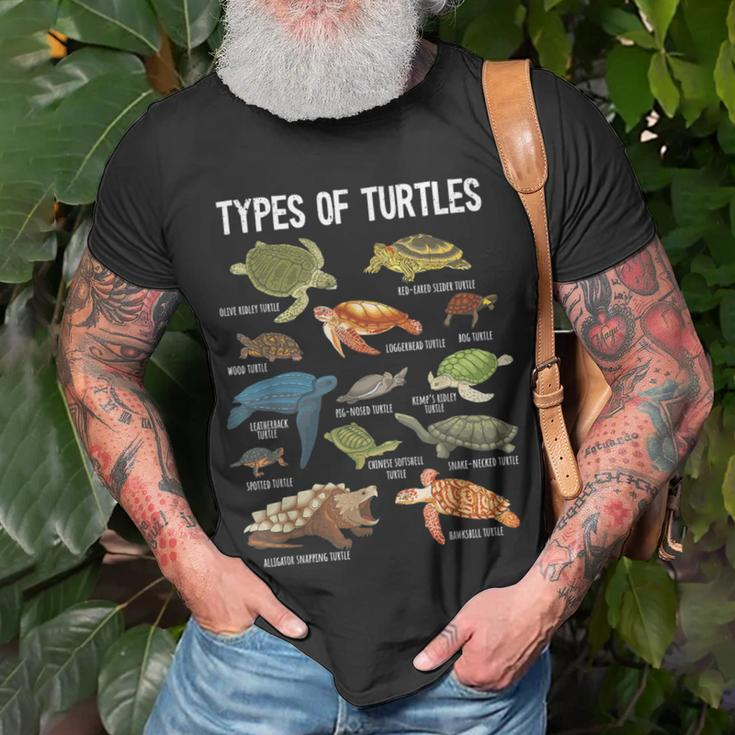 Turtle Lover Turtle Art Types Turtle Turtle T-Shirt Gifts for Old Men