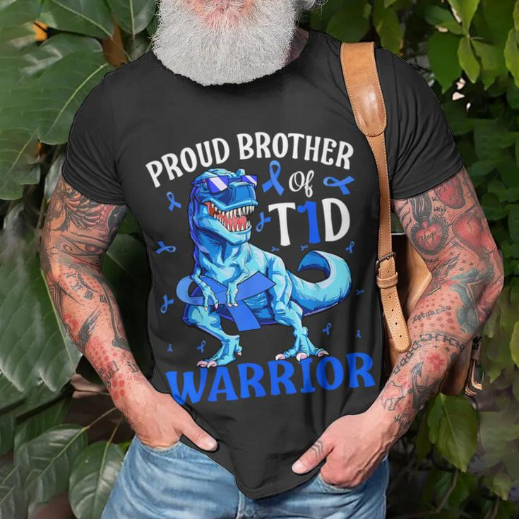 Type 1 Diabetes Proud Brother Of A T1d Warrior T-Shirt Gifts for Old Men