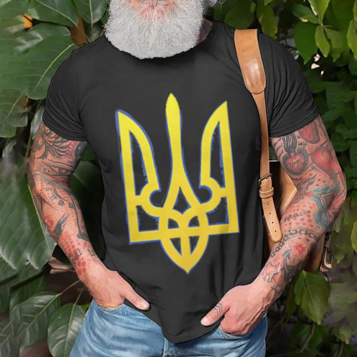 Ukraine Trident Zelensky Military Emblem Symbol Patriotic T-Shirt Gifts for Old Men