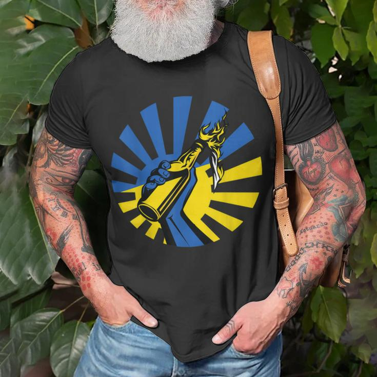 Ukrainian Molotov Cocktail For Russia Army Ukraine Support Unisex T-Shirt Gifts for Old Men