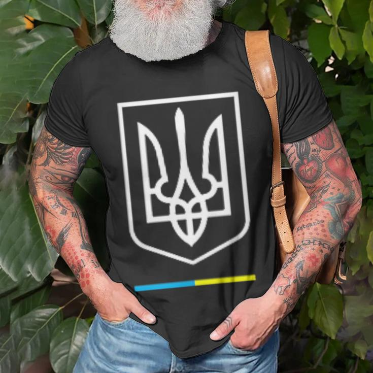 Ukrainian Tryzub Symbol Ukraine Trident Unisex T-Shirt Gifts for Old Men