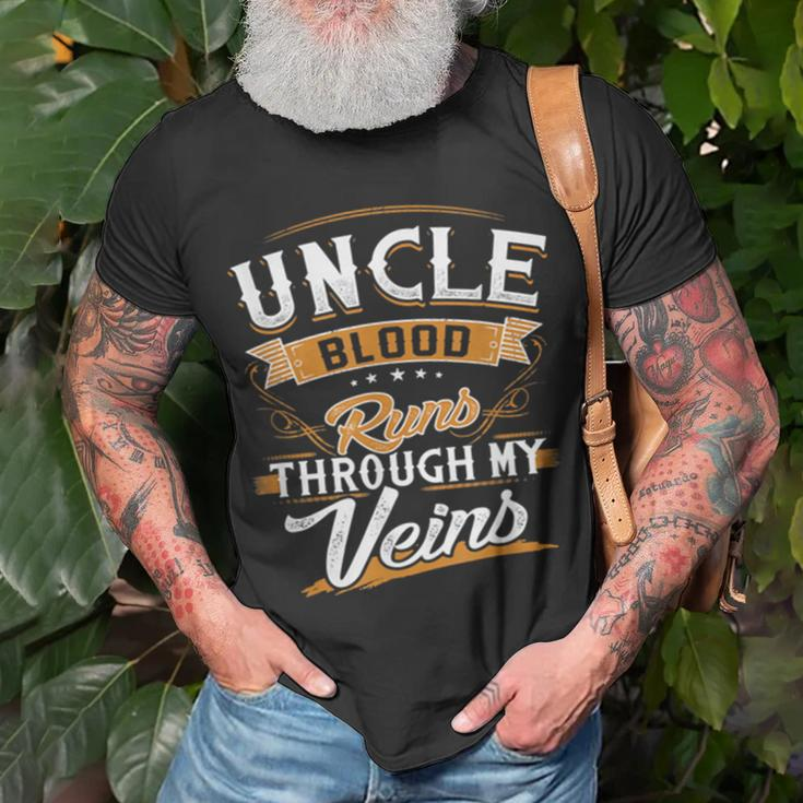 Uncle Blood Runs Through My Veins Best Family T-Shirt Gifts for Old Men