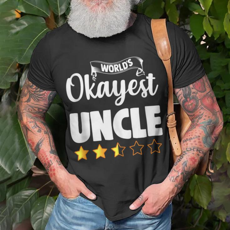 Uncle Funny Worlds Okayest Uncle Unisex T-Shirt Gifts for Old Men