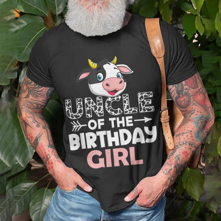 Uncle Of The Birthday Girl Cows Farm Cow Uncle Unisex T-Shirt Gifts for Old Men